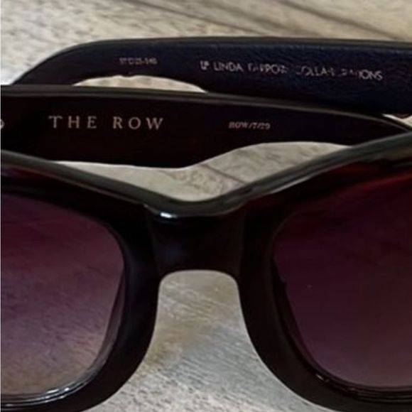 The Row by Linda Farrow Sunglasses With Leather Maroon Color with Silver - Picture 7 of 7